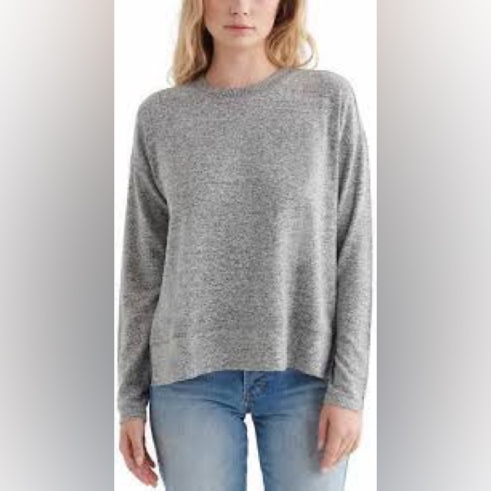 Lucky Brand Heather Gray Crew Neck Sweater